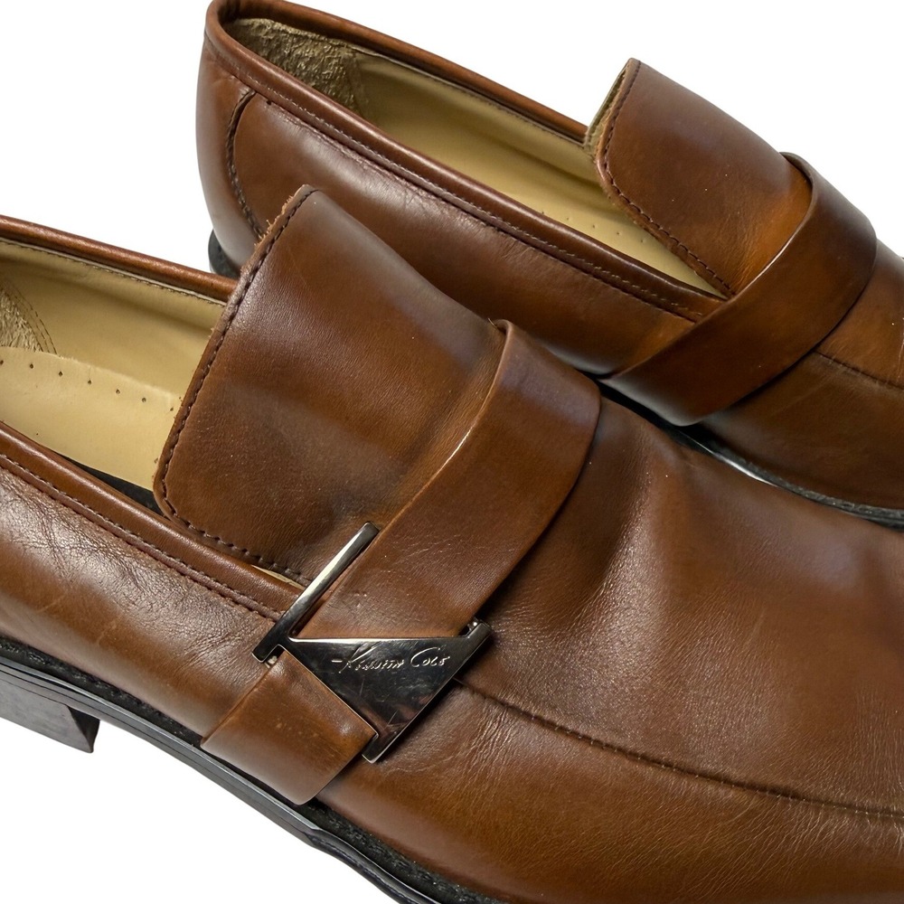 Kenneth Cole New York Brown Leather Slip-On Loafers - Picture 3 of 10